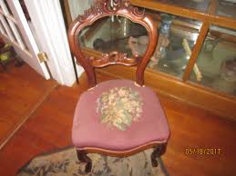 Victorian dining chairs and balloon back dining chairs (classic victorian look). Antique Victorian Dining Room Chair With Needlepoint Seat Old Weird Stuff