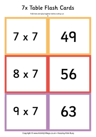 7 Times Table Folding Flash Cards Times Tables Flash Cards Printable Flash Cards Flashcards