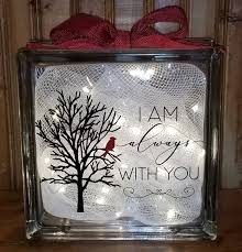 I Am Always With You Memory Glass Block Etsy Glass Block Crafts Christmas Glass Blocks Painted Glass Blocks