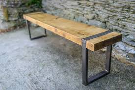 Industrial Bench Seating From Our 39 Wood Steel 39 Range Of Tables And Benches Designed In House An Wood Bench Seat Reclaimed Wood Benches Vintage Bench