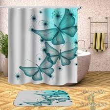 Perfect for any bathroom and bound to give it a unique shower curtain hooks in western style. Shower Curtains Teal Aqua Turquoise Butterflies Shower Of Curtains