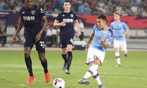 Man city march on towards title, west ham inflict more pain on tottenham. Manchester City 4 1 West Ham Result Premier League Asia Trophy Semi Final Daily Mail Online