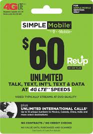 We did not find results for: Best Buy Simple Mobile 60 Reup Prepaid Airtime Card Simple Mobile 60 Unl Ild V4