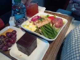 Salmon Salad In First Class On A Delta Flight To Msp Salmon Salad Green Beans Food