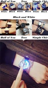 Unique Control Dial Waterproof Black White Life Tree Simple Led Light Touch Screen Chic Watch For Big Sale Watch Retro Watches Watches Unique Fashion Watches