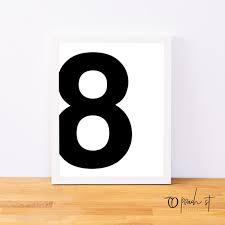 Number 8, Typography Print, Letter Print, Printable Number, Printable Art,  Minimal Decor, Black and White Wall Art, Digital Download - Etsy