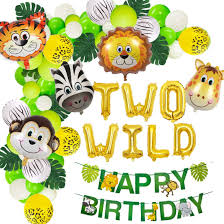 Jungle animal safari second 2nd birthday party supplies and balloon decorations. Joymemo Jungle Theme 2nd Birthday Party Supplies Safari Balloons Garland Arch Kit Decorations Two Wild Animals Balloons Green Artificial Palm Leaves Price In Uae Amazon Uae Kanbkam