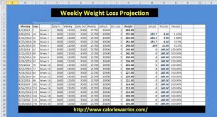 Weight Loss Worksheet Calorie Warrior
