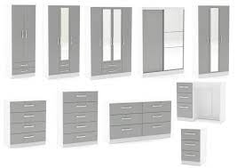 Keep it sleek and simple with our oak wardrobe ledger. Birlea Lynx White Grey Gloss Bedroom Furniture Wardrobe Chest Bedside Ebay