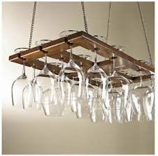 Handcrafted wooden glass holder is suitable for three glasses. Wine Glass Rack Hanging Stemware Holder Kitchen Storage Bar Space Saver Wood New Ebay