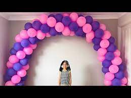 How To Make Balloon Arch Without Stand Spiral Balloon Youtube Balloon Arch Diy Balloon Arch How To Make Balloon