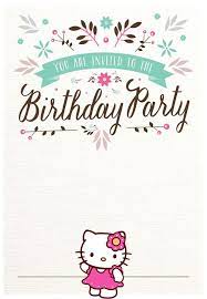 $9.95 hello kitty birthday greeting card. Free Hello Kitty Birthday Party Invitation Cat Birthday Party Invitations Hello Kitty Birthday Party Hello Kitty Invitation Card