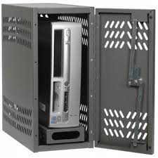This is a computer cabinet with the cpu and other parts inside: Computer And Server Security Enclosures
