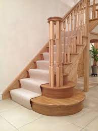 Beautiful Turned Ash Staircase With Oversized Curtail Step Feature Diy Staircase Wooden Staircases Wooden Staircase Railing