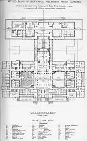 Revised Main Floor Plans Of Provisional Parliament House Canberra Australia C1927 1156 1859 School Floor Plan Floor Plans School Building Plans