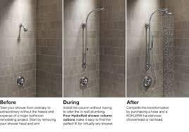 Hydrorail Shower Columns Bathroom Kohler Shower Columns Shower Transformation Shower Heads