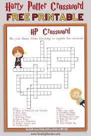 This is a package deal at a discounted price! Free Printable Harry Potter Crossword Puzzle Lovely Planner