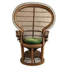 What is a high back arm chair made of? Peacock Emmanuelle High Back Wicker Throne Armchair For Sale At 1stdibs