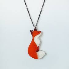 Black And Orange Fox Name Hand Painted Fox Necklace Orange Fox Foxy One Of A Kind Wearable Art Fiber Jewelry Foxes Necklace Jewelry Inspiration
