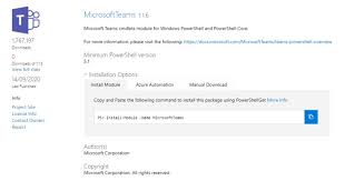The powershell msi installer works on having powershell versions 5. Microsoft Launches V1 1 6 Of Powershell Module For Teams Office 365 For It Pros