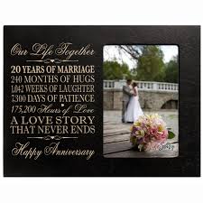 It's a big day for any couple, and today, i'd like to take a moment to reflect on all the joys and challenges of your first two decades together. Lifesong Milestones Twenty Year For Her Him Couple Custom Engraved 20th Year Wedding Anniversary Celebration Gift Frame Holds 4x6 Photo Frame Size 10 W X 8 H X 1 2 Black Buy Online