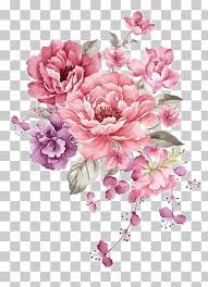 Flower Paper Watercolor Painting Stock Illustration Pink Ink Flowers Pink And Purple Flowers Png Clipart Flower Illustration Pink Flower Painting Flower Art