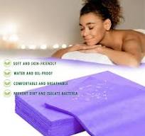 Hewann Hygienic Bed Covers 100 Pcs Blue Disposable Bed Sheets â€“ Thick  Non-Woven Fabric, Soft, Breathable, for Massage Tables, Spa & Salon Use, ...