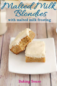 Malted Milk Blondies With Malted Milk Frosting Recipe Malted Milk Milk Recipes Dessert Milk Powder Recipe