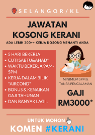 Risda espek 2018 ~ kekosongan kerani & penyelia. Maukerja Malaysia Jawatan Kosong Kerani Kawasan Kl Selangor 2018 Hampir 300 Kerja Kosong Menanti Anda Gaji Ditawarkan Rm3000 5 Hari Bekerja Cuti Sabtu Ahad Kerja