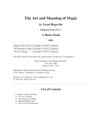 The Art And Meaning Of Magic Israel Regardie Baixar Pdf De Docero Com Br