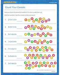 Backward counting worksheets for grade 1. Count Your Cereals Printable Addition Worksheet For Elementary Math Worksheets Free Math 1st Grade Worksheets
