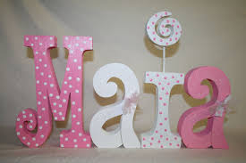 Baby Shower Decoration 4 Wood Letters Personalized Wood Letters Childrens Room Decor Custom Wood Baby Nursery Decor Nursery Paintings Wooden Letters Decorated
