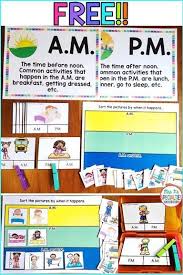 Am Or Pm Task Card And Sort Freebie Teaching Special Education Special Education Students Life Skills Classroom