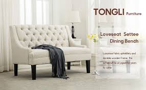 A bench is a great way to stretch your space and make sure everyone gets a place to sit. Amazon Com Modern Upholstered Loveseat Settee Bench Upholstered Dining Bench Button Tufted Banquette Sofa Living Room Dining Room Entryway Bench Couch Furniture Decor