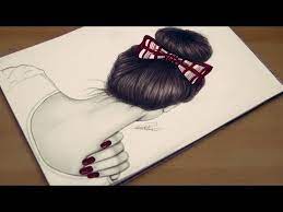 تعليم رسم الشعر بطريقة مميزة مع رسم بنت بشكل سهل واحترافي how to draw realistic hair youtube realistic drawings easy hairstyles drawings