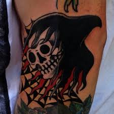 Gold club electric tattoo artists on the staff specialize in a range of styles, from american traditional and portraiture to custom lettering and bold, bright, geometric designs. Cool Reaper Piece I Got Last Week By Derrick Hooper Gold Club Electric In Nashville Tn Imgur