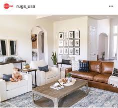 Bright And Airy Family Room With Cognac Leather Couch Farm House Living Room Couches Living Room Home Decor
