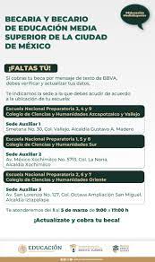 Las becas benito juárez es un programa por parte del gobierno de méxico que mediante la coordinación nacional de becas para el bienestar benito juárez las becas benito juárez buscan apoyar a millones de jóvenes de méxico que cursen desde la educación básica hasta la universitaria. Becasbenito On Twitter Becaria Y Becario De Media Superior En La Ciudad De Mexico Que Cobras Tu Beca Mediante Mensaje De Texto De Bbva Verifica Y Actualiza Tus Datos Tienes Hasta El