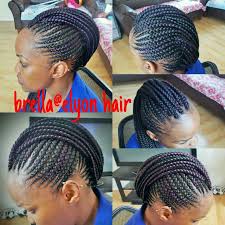 Cornrow Mohawk With A Hint Of Purple Beautiful African Hair African Braids Hairstyles Braided Mohawk Black Hair