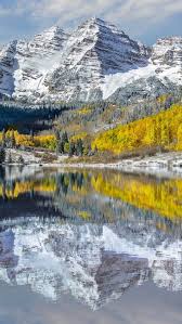 Choose any iphone walpaper wallpaper for your ios device. Usa Colorado Elk Mountains Peaks Lake Snow Trees Autumn 640x1136 Iphone 5 5s 5c Se Wallpaper Background Picture Image