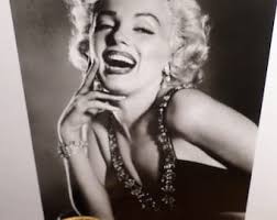Marilyn Monroe Black and White 50's Diamonds Are a Girls Best Friend  Handmade Adjustable Brass Cool Monocle Ring