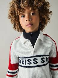Buy Reiss Off White/Red Acklin 9-13 yrs Colourblock Ski Polo Neck Jumper  from Next USA
