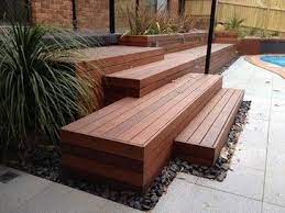 Our Stair Bench Seat Concept 2019 Deck Ideas In 2021 Deck Designs Backyard Garden Stairs Outdoor Stairs