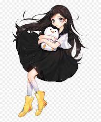 Skuld from ah my goddess is more complicated and less recognizable, but she is cute and, done well, has a look that could catch attention even from those. Anime Girl Black Hair Brown Eyes Hd Png Download Vhv