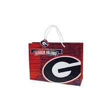 University Of Georgia Red Gift Bag With Large Georgia G Logo And University Of Georgia Bulldogs Logo Plus Other Graphic Desig Georgia Bulldogs Red Gift Bulldog