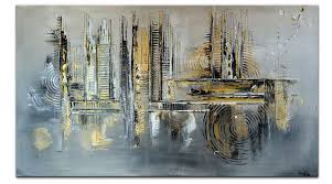 Xl Acrylbild Abstrakt Silber Gold Wandbild Acrylbilder Acrylbilder Abstrakt Abstrakte Olgemalde