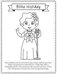 The children's day coloring page is adorable! Billie Holiday Coloring Page Craft Or Poster With Mini Biography Singer Grade School Art Projects Coloring Pages Billie Holiday