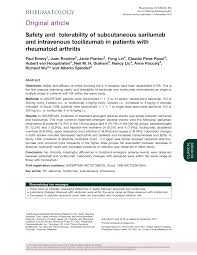 Anakinra, canakinumab, rilonacept, sarilumab, tocilizumab. Pdf Safety And Tolerability Of Subcutaneous Sarilumab And Intravenous Tocilizumab In Patients With Rheumatoid Arthritis