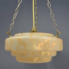 Other fixtures hold the glass globes in place with how do i remove a glass dome light fixture? Classic Art Deco Stepped Flycatcher Glass Bowl Ceiling Light With Amber Marbling Ceiling Lights Art Deco Lamps Glass Bowl
