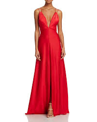 Aidan Mattox Plunge Neck Gown 100 Bloomingdale 39 S Exclusive Cutout Gown Red Evening Gowns Red Evening Dress
